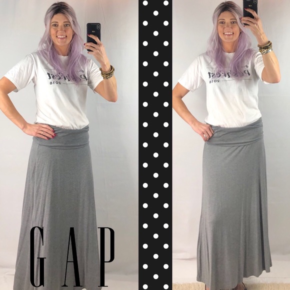 Gap Navy & Gray Striped Maxi Skirt Size Large - Picture 5 of 8